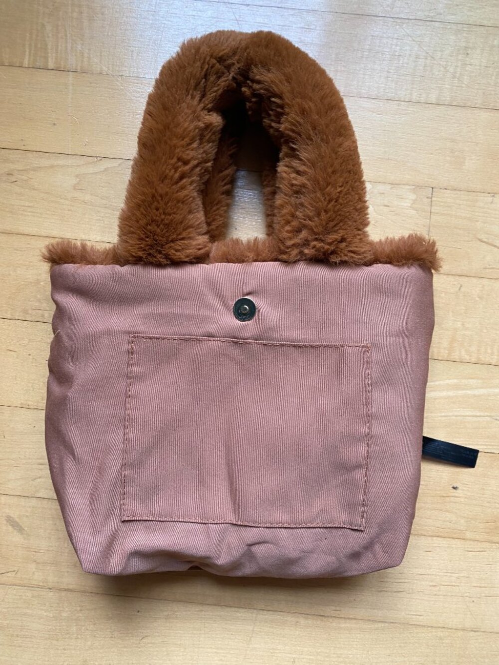 Free People Dolce Faux Fur Teddy Tote Bag Brown - Picture 3 of 4
